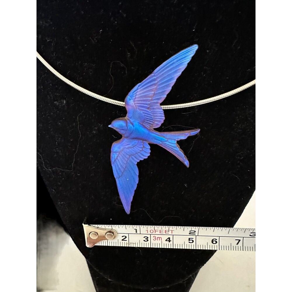 Bluebird Pâte De Verre Glass Pendant Gregory Burgard New Limited Edition Signed - Picture 14 of 16